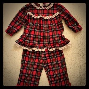Little Me Plaid Girls Pajama Set
